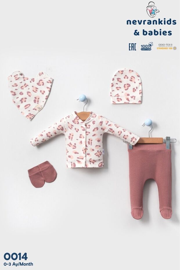 Premium Organic Cotton Baby Girl Leopard Hospital Set - 5 - Piece - TryAladdin