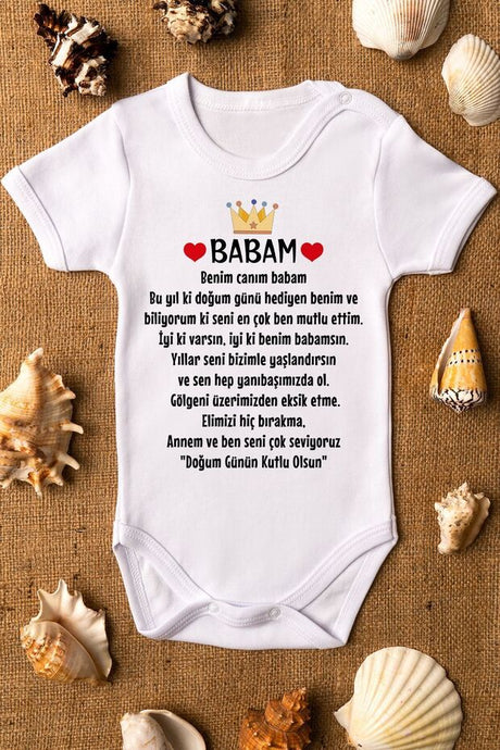 Premium Organic Cotton 'Birthday Dad' Baby Bodysuit - Short Sleeve - 1 Piece - TryAladdin