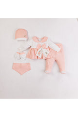 Premium Organic Cotton Embroidered Newborn 5 - Piece Coming Home Outfit Set - TryAladdin