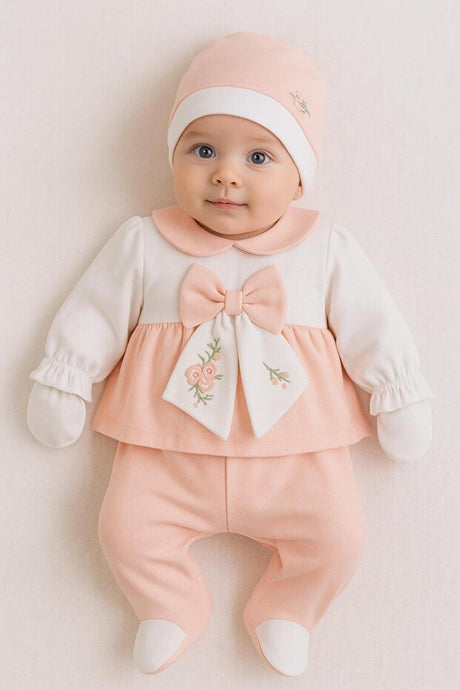 Premium Organic Cotton Embroidered Newborn 5 - Piece Coming Home Outfit Set - TryAladdin