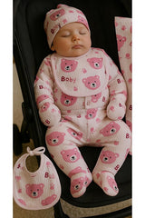 Premium Organic Cotton Newborn Baby Girl Hospital Exit Set with Blanket - 6 Pieces - TryAladdin