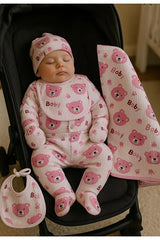 Premium Organic Cotton Newborn Baby Girl Hospital Exit Set with Blanket - 6 Pieces - TryAladdin