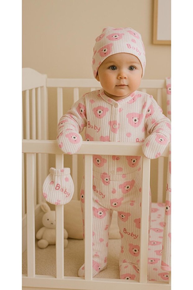 Premium Organic Cotton Newborn Baby Girl Hospital Exit Set with Blanket - 6 Pieces - TryAladdin