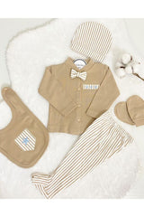 Premium Organic Newborn Baby Boy Bow Tie Hospital Exit Gift Set - 5 - Piece Set - TryAladdin