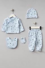 Premium Palm Print Newborn Baby 5 - Piece Layette Set - TryAladdin