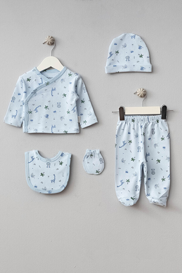 Premium Palm Print Newborn Baby 5 - Piece Layette Set - TryAladdin