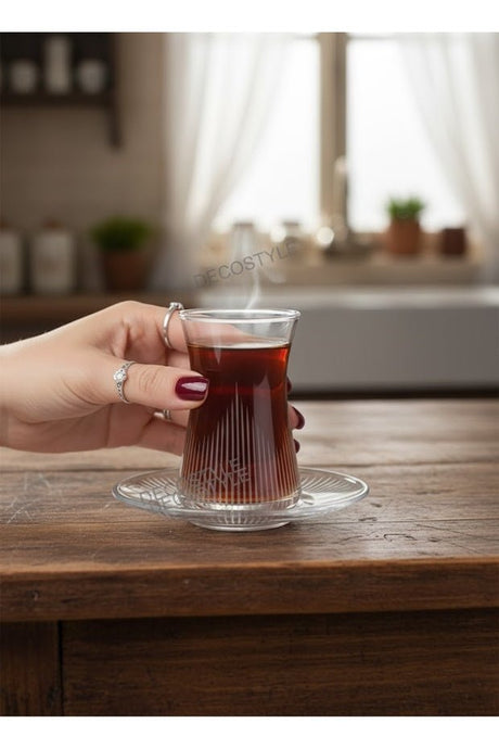 Premium Pasabahce Hisar Decostyle Turkish Tea Glass Set - 12 Pieces - TryAladdin