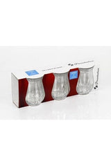 Premium Pasabahce Linka Turkish Tea Glass Set - 3 - Piece - 145cc Each - TryAladdin
