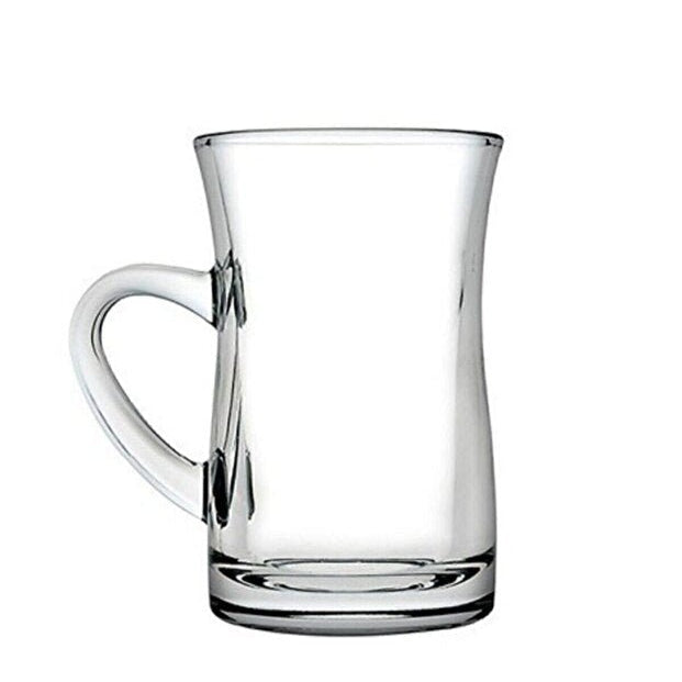 Premium Pasabahce Mila Handled Large Turkish Tea Glass Set - 145ml 3 - Pack - TryAladdin