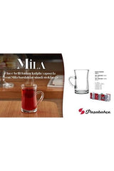 Premium Pasabahce Mila Handled Large Turkish Tea Glass Set - 145ml 3 - Pack - TryAladdin