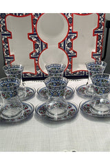 Premium Patterned Turkish Tea Glass and Saucer Set - 6 Pc - TryAladdin