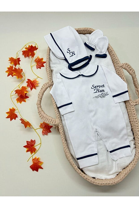 Premium Personalized Baby Hospital Exit Set - Jumpsuit, Mittens & Hat - 0 - 3 Months - TryAladdin