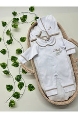 Premium Personalized Infant Romper, Hat & Mitten Set - 3 - Piece - TryAladdin