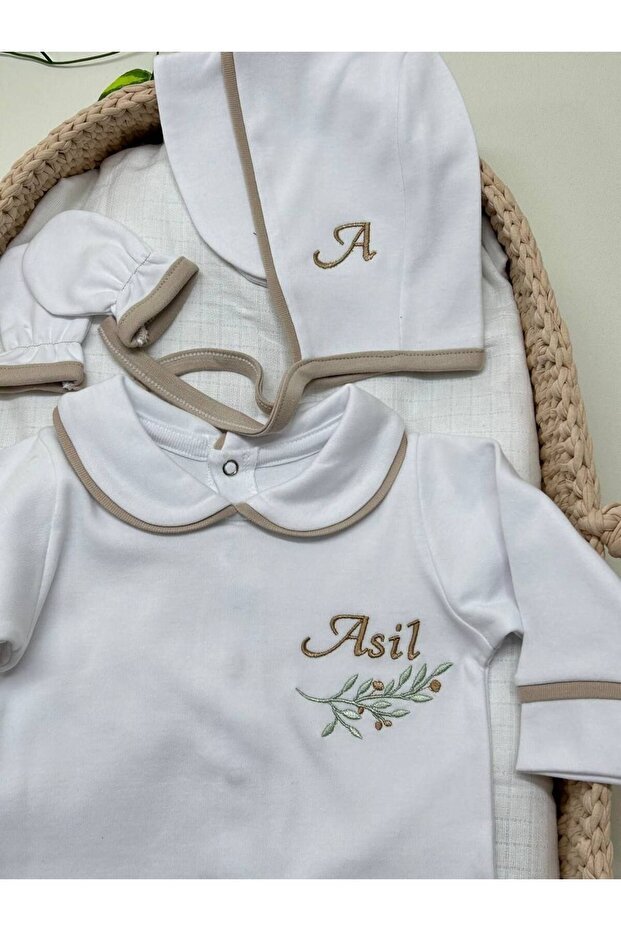 Premium Personalized Infant Romper, Hat & Mitten Set - 3 - Piece - TryAladdin