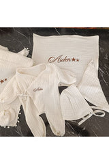 Premium Personalized Muslin Baby Gift Set - 6 Pieces - TryAladdin
