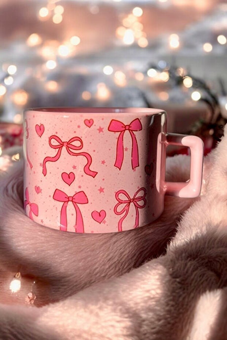 Premium Pink Bow Porcelain Tea & Coffee Cup - 200ml - TryAladdin