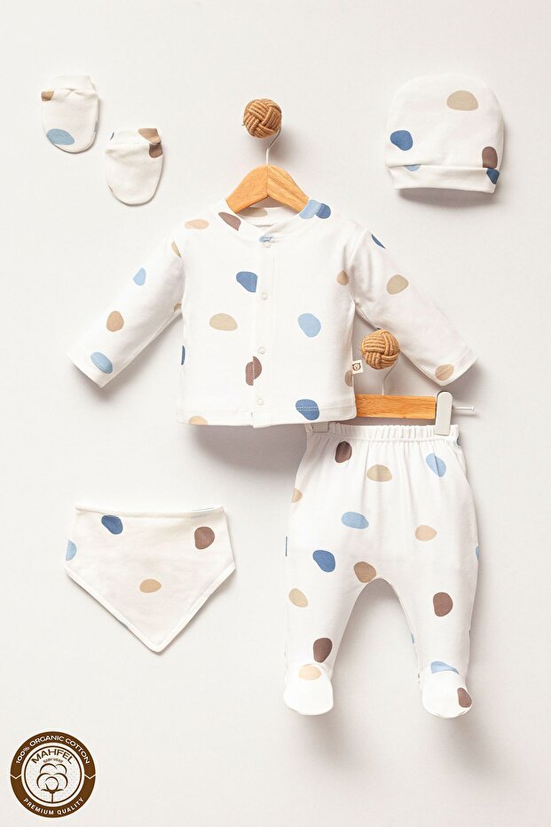 Premium Polka Dot Newborn Baby Hospital Exit Set - 5 Piece - TryAladdin