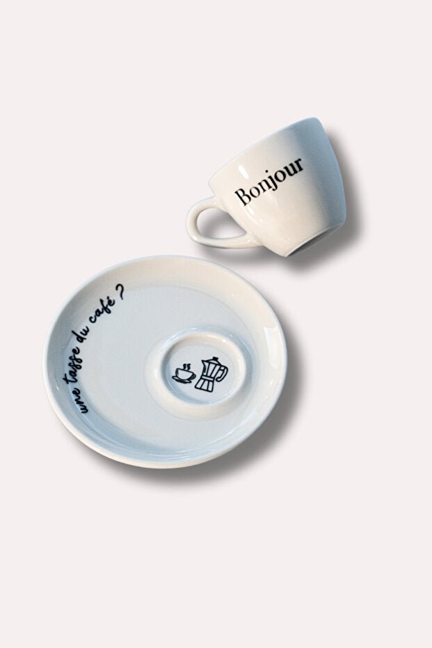 Premium Porcelain Espresso Turkish Coffee Cup Saucer Set - 70ml - TryAladdin