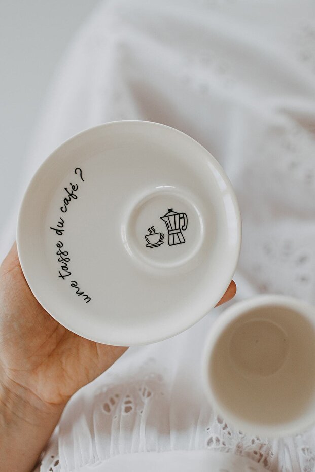 Premium Porcelain Espresso Turkish Coffee Cup Saucer Set - 70ml - TryAladdin