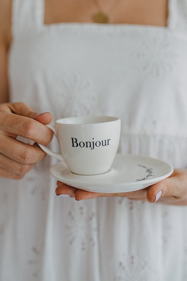 Premium Porcelain Espresso Turkish Coffee Cup Saucer Set - 70ml - TryAladdin