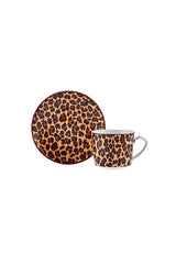 Premium Porcelain Tiger Turkish Coffee Cup Set - 80ml (Set of 2) - TryAladdin