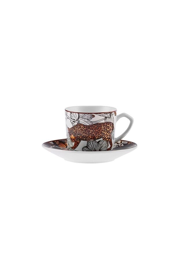 Premium Porcelain Tiger Turkish Coffee Cup Set - 80ml (Set of 2) - TryAladdin