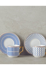 Premium Rabecca New Bone China Navy Blue Coffee Cup Set - 4 Piece - TryAladdin