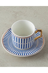 Premium Rabecca New Bone China Navy Blue Coffee Cup Set - 4 Piece - TryAladdin