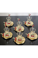 Premium Turkish Cast Iron Cherry Design Tea Set - 18 Piece Luxury Collection - 5.5kg - TryAladdin