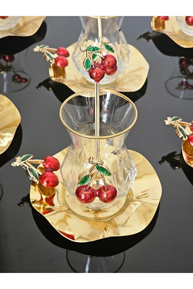 Premium Turkish Cast Iron Cherry Design Tea Set - 18 Piece Luxury Collection - 5.5kg - TryAladdin