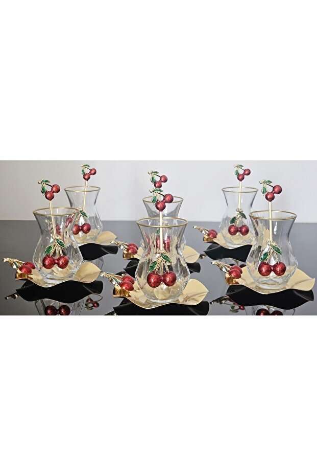 Premium Turkish Cast Iron Cherry Design Tea Set - 18 Piece Luxury Collection - TryAladdin