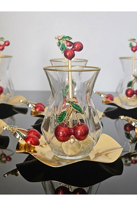 Premium Turkish Cast Iron Cherry Design Tea Set - 18 Piece Luxury Collection - TryAladdin