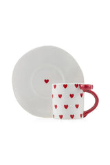 Premium Turkish Coffee Cup & Saucer Set - Heart Pattern Design - Set of 2 - TryAladdin