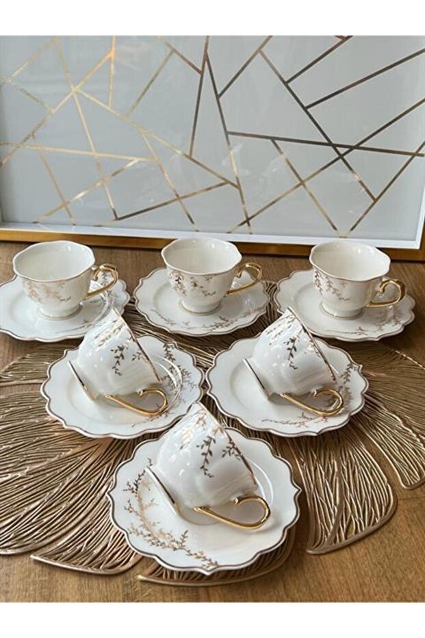 Premium Turkish Coffee Cup Set Evora - 12 - Piece Set - TryAladdin