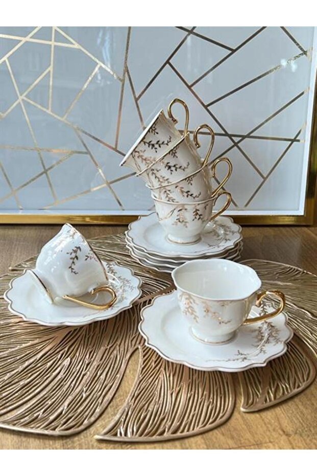 Premium Turkish Coffee Cup Set Evora - 12 - Piece Set - TryAladdin