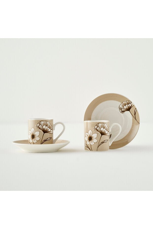 Premium Turkish Coffee Espresso Cup Set - Rachel Design - 2 x 90cc - TryAladdin