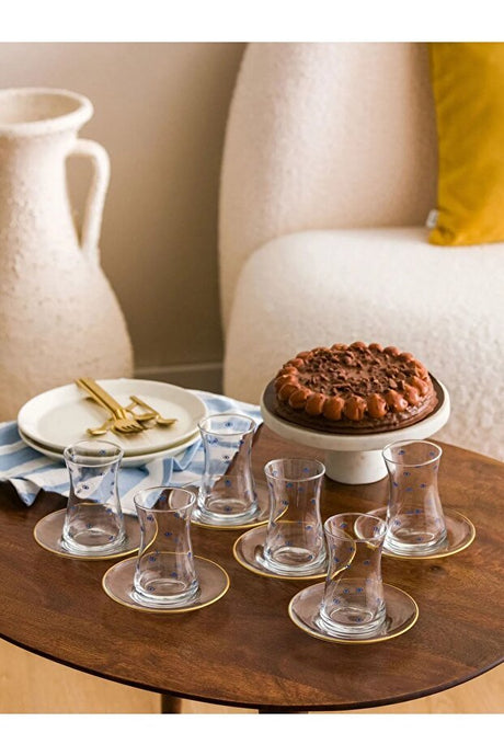 Premium Turkish Evil Eye Nazar Boncuk Tea Glass Set - Set of 6 - TryAladdin
