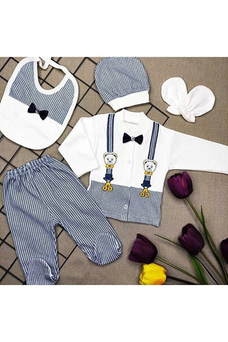 Premium Turkish Newborn Baby Boy 5 - Piece Luxury Layette Set - TryAladdin