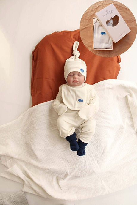 Premium Turkish Newborn Baby Clothing Set - Embroidered Fish Design, 5 - Piece - TryAladdin