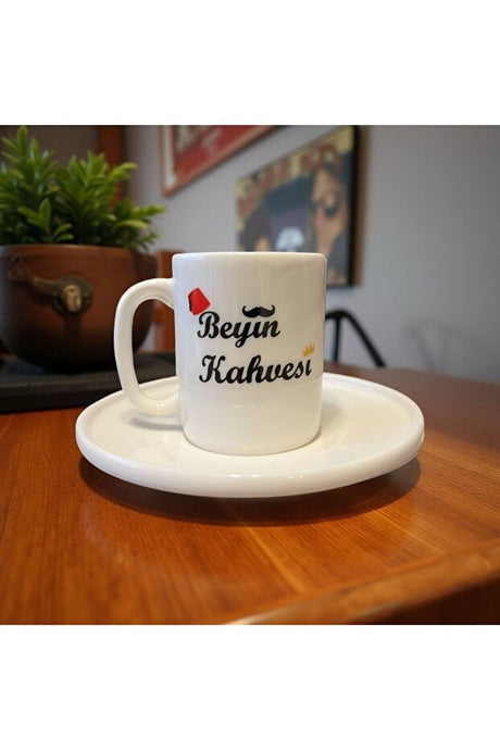 Premium Turkish Porcelain Coffee Cup Set - 'His & Hers' Design - TryAladdin