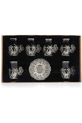 Premium Turkish Tea Glass Set with Ottoman Motif & Spoons - 6 Piece - TryAladdin