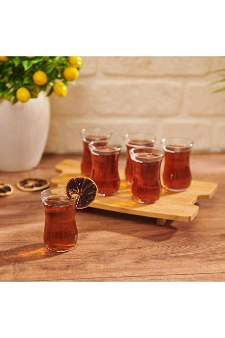 Premium Turkish Tea Glasses - Classic Optic Design - 6 - Piece Set - 115ml Each - TryAladdin