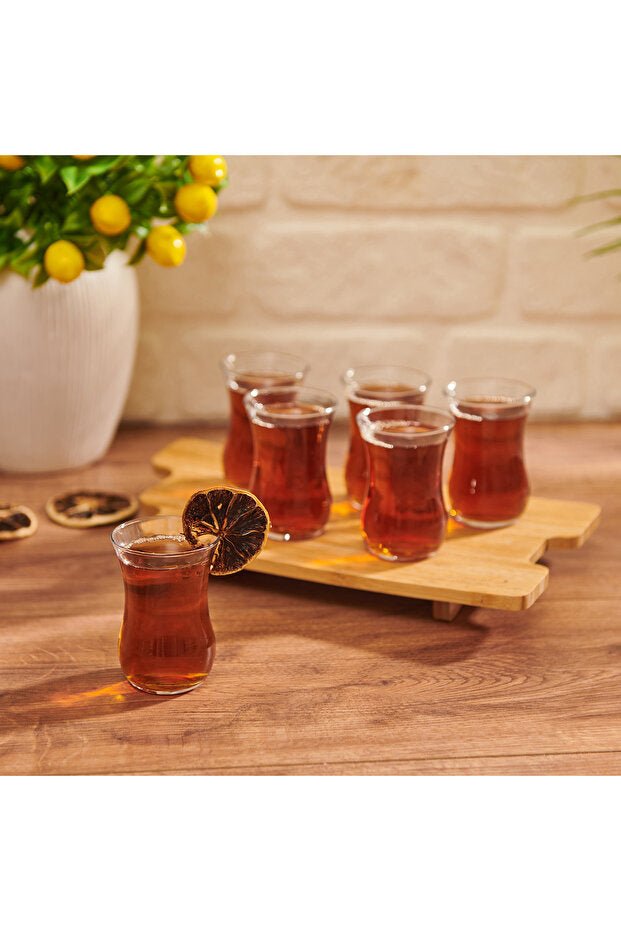 Premium Turkish Tea Glasses - Classic Optic Design - 6 - Piece Set - 115ml Each - TryAladdin