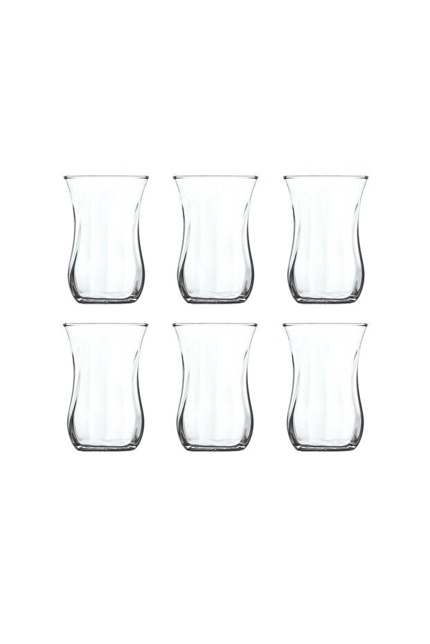 Premium Turkish Tea Glasses - Classic Optic Design - 6 - Piece Set - 115ml Each - TryAladdin