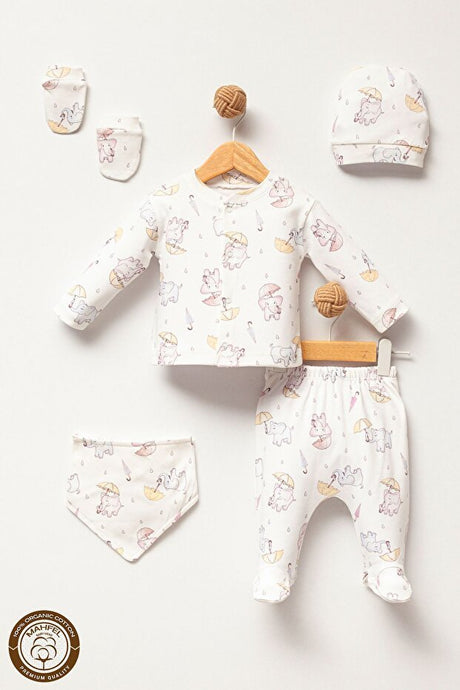 Premium Unisex Newborn Baby Hospital Departure Set - Elephant Design - 5 - Piece - TryAladdin