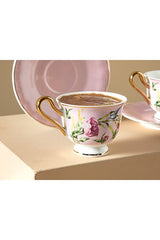 Premium Vanilla Bone China Coffee Cup Set - 4 - Piece Set - TryAladdin