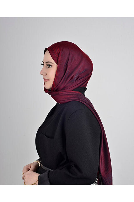Premium Viscose Fringed Shawl - Burgundy, Soft & Versatile - TryAladdin