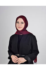 Premium Viscose Fringed Shawl - Burgundy, Soft & Versatile - TryAladdin