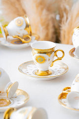 Premium Zaira Authentic Turkish Coffee Cup Set - 6 Piece, 90ml Capacity - TryAladdin