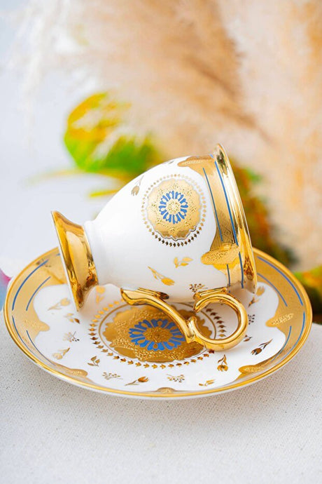 Premium Zaira Authentic Turkish Coffee Cup Set - 6 Piece, 90ml Capacity - TryAladdin